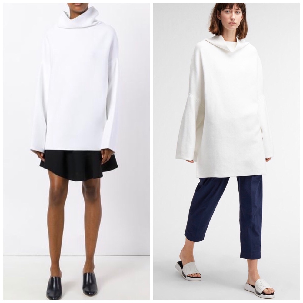 DKNY Runway Extra Long Sleeve High Neck Pullover